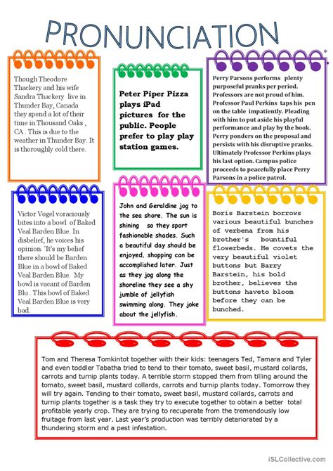 Pronunciation Th P T B V pronunciat…: English ESL worksheets pdf & doc