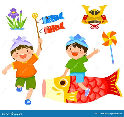 Japan`s Children`s Day or Kodomo No Hi Stock Vector - Illustration of ...