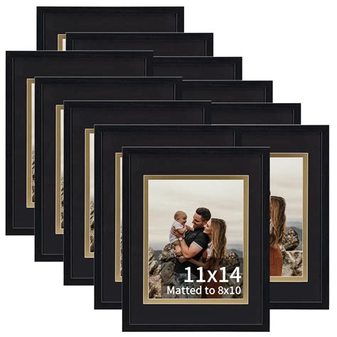 Rempry 11x14 Black Picture Frame, Display Picture 8x10 with Black and ...