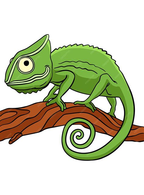 Premium Vector | Chameleon Cartoon Colored Clipart Illustration