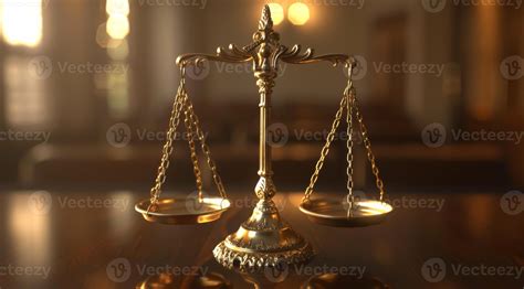 An illustration of scales symbolizing justice, representing the balance and law in a courtroom ...