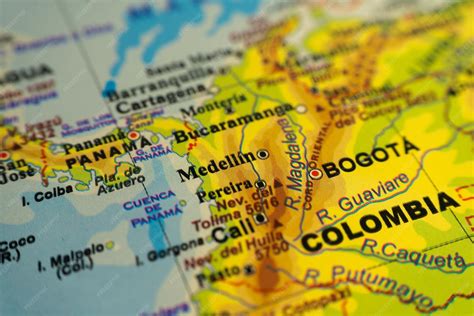 Premium AI Image | Orographic map of Colombia and Panama with references in Spanish Concept of ...