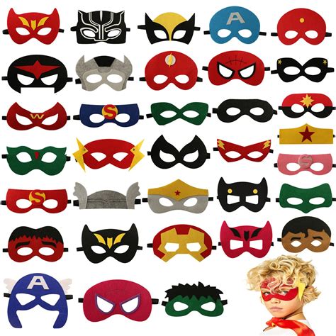 Masked Superhero Kids SUPER Hero Felt Costume Mask, Lightning Bolt