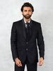 Black Suit for Men - Self Textured & Terry Rayon Regular Fit | JadeBlue