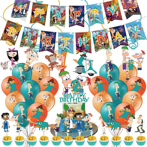 Amazon.com: Birthday Party Decoration for Phineas Ferb, Include Cartoon ...