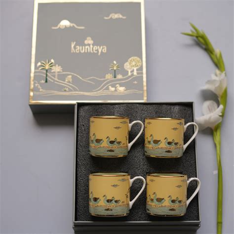 Gift Set - Airavata Swan Mini Tea Mugs (Set of 4) – Kaunteya