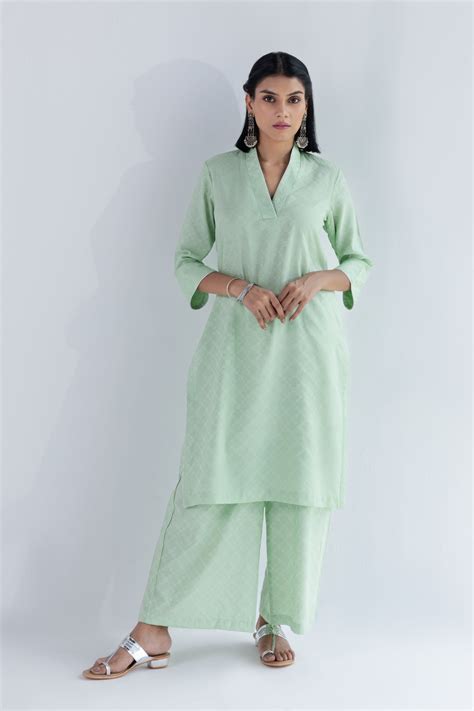 SAUMYA- Green Indian Co-ord Set in cotton – être