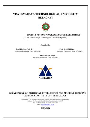 4TH SEM Python Manual - PYTHON PROGRAMMING LABORATORY – 21CSL46 IV ...