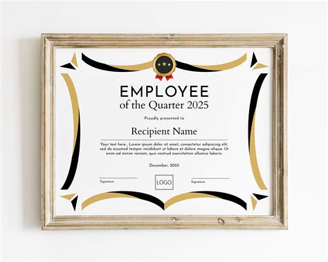 Employee Of The Quarter Certificate Template - employee of quarter meaning