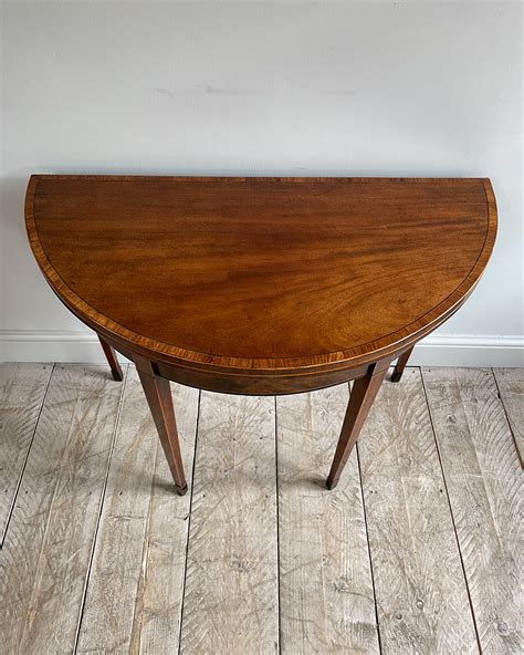 Antique card table, Georgian card table, mahogany demi lune, folding ...