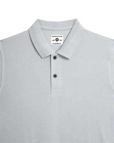 Pure Cotton Polo Plain T Shirts (Pearl Grey) Without Pocket – Pitshirts