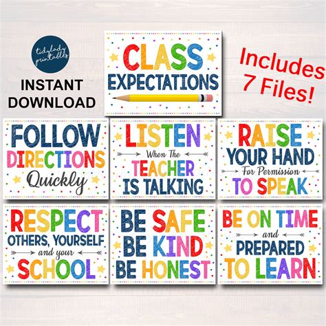 Classroom Rules Poster Free Printables