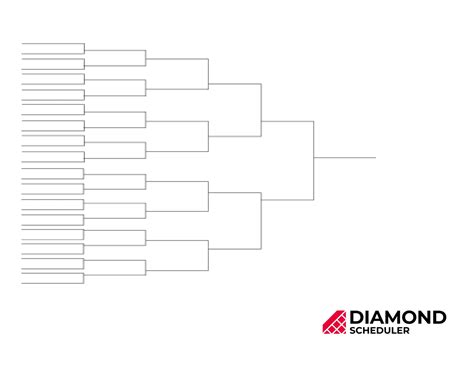32-Team Single Elimination Bracket Printable | Diamond Scheduler