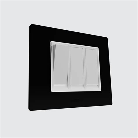 Flat switch with matt black plate - Hosper