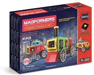 Magformers Power Vehicle Set (81 Piece) Set Magnetic Building Blocks ...