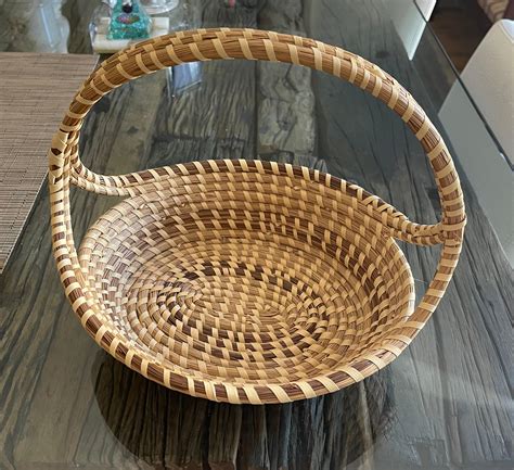 South Carolina Handmade Basket with Handle For Sale at 1stDibs