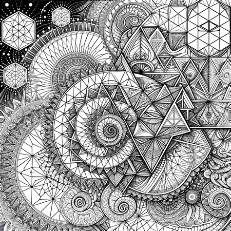 Sacred Geometry Adult Coloring Book Pages 6 Pack expert Level - Etsy