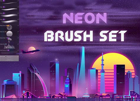 Neon Set Procreate Brushes - GraphicsBunker