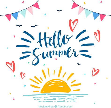 Download Png Image Vector Psd - Hello Summer Clip Art - ClipartKey