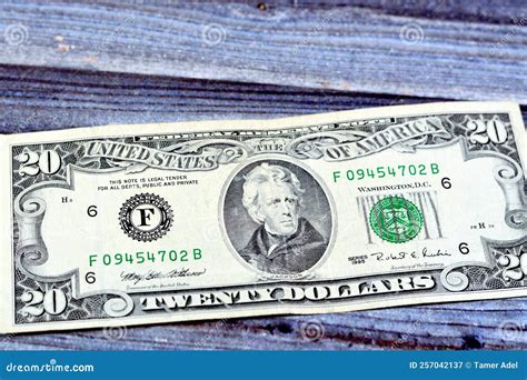 Obverse Side of 20 Twenty Dollars Bill Banknote Money Series 1995 with ...