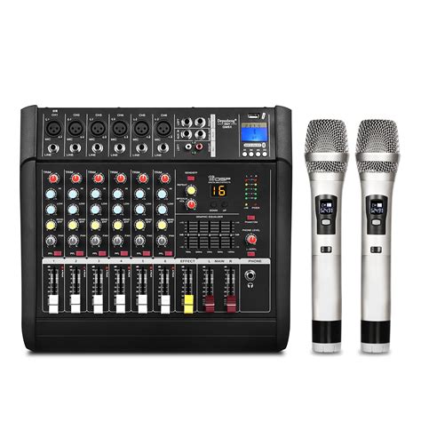 Depusheng GM6X 6-Channel Audio Mixer with 450Wx2 Power Amplifier ...