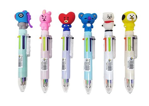 KOBBET BTS Army Theme BT-21 (6 in 1) Pen for Kids School Stationery ...