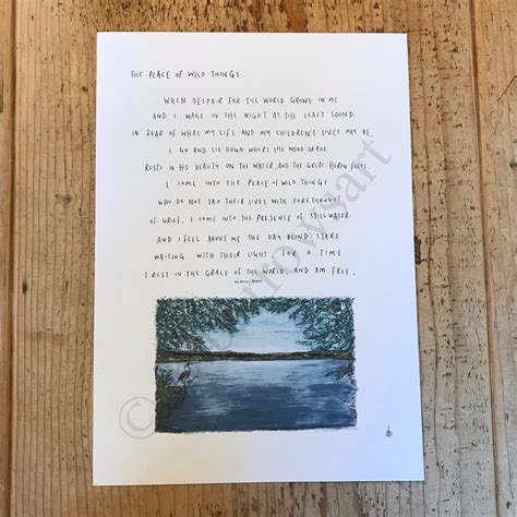 The Peace of Wild Things by Wendell Berry / Art Print Drawing | Etsy