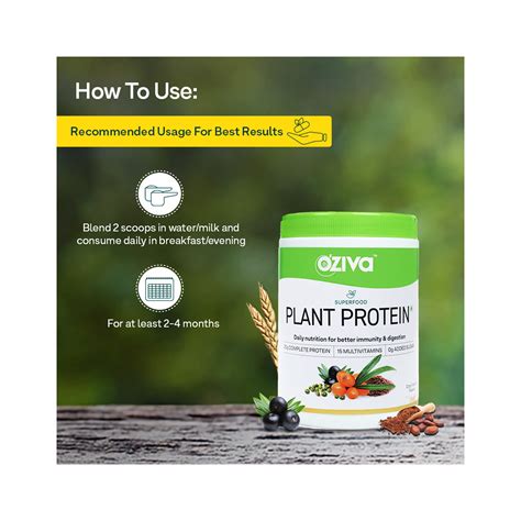 Oziva Superfood Plant Protein Powder for Men and Women 500g