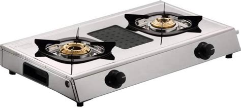 Butterfly Stainless Steel 2 Burner Matchless Stainless Steel Manual Gas ...