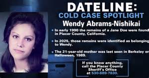 Placer County Sheriff's Office working to solve Wendy Abrams-Nishikai ...