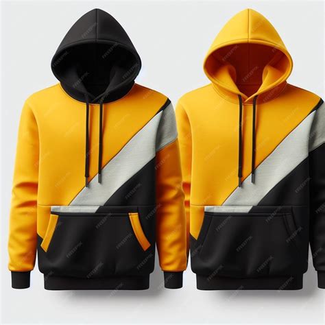 Premium Photo | Sleek style mockup yellow and black hoodie design for a ...
