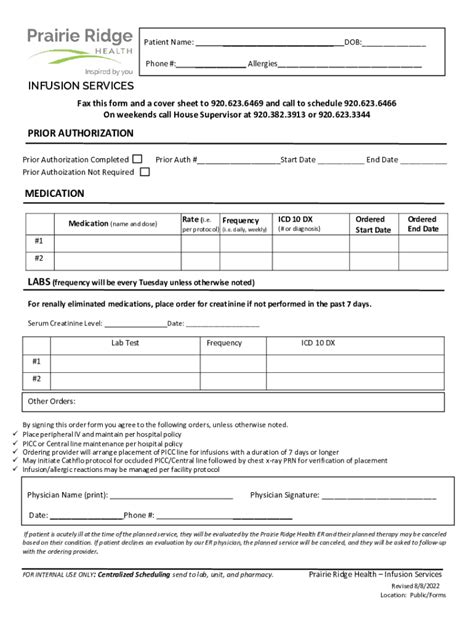 Fillable Online INFUSION SERVICES PRIOR AUTHORIZATION ... Fax Email ...