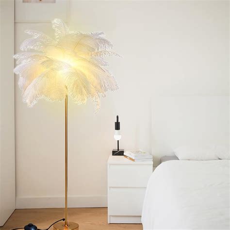 Ostrich Feather Lamp,Natural Ostrich Feather Floor Lamp 160cm Tall ...