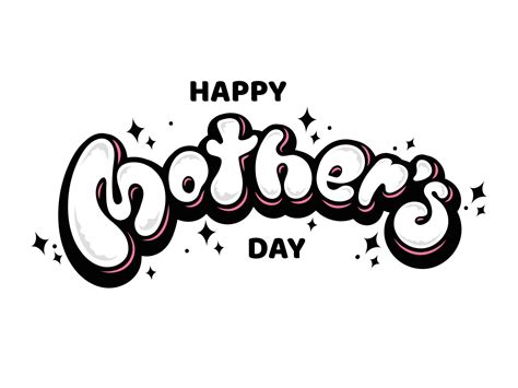 Happy Mother's Day Font on White Background. 23794529 Vector Art at ...