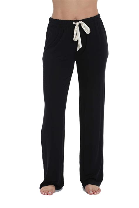 #followme Ultra Soft Solid Stretch Jersey Pajama Pants for Women (Black ...