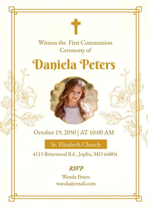 Printable Roman Catholic First Communion Invitations
