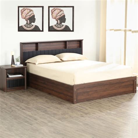 Buy Lewis Queen Bed with Box Storage - Brown from Home Centre at just ...