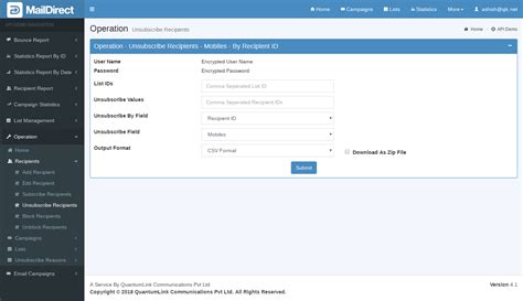 Unsubscribe Recipients