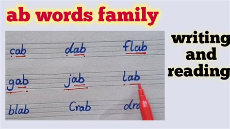 ab words | ab words family | ab family words | word families - YouTube