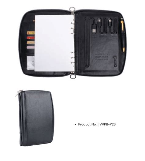 Power Bank Notebook VVPB-P23 | 5000mAh Zip Folder with Power Bank ...