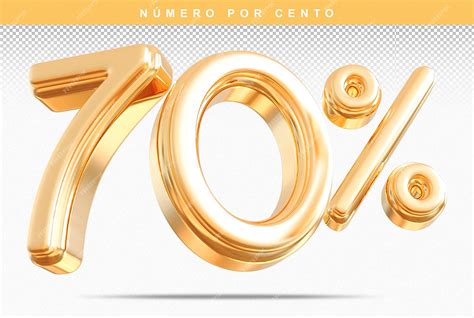Premium PSD | Discount Number 70 Percentage 3D Gold Modern