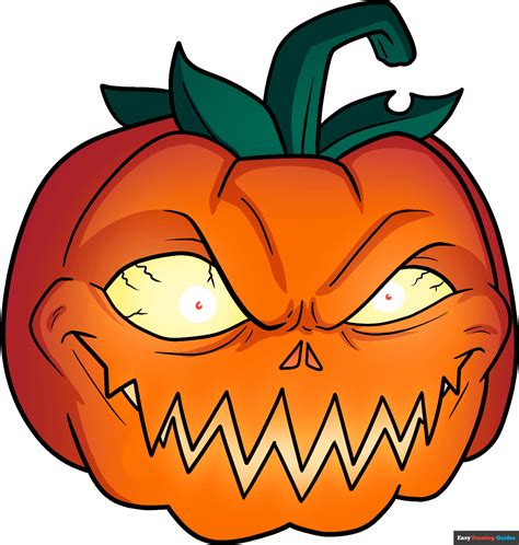 How to Draw a Scary Pumpkin - Really Easy Drawing Tutorial
