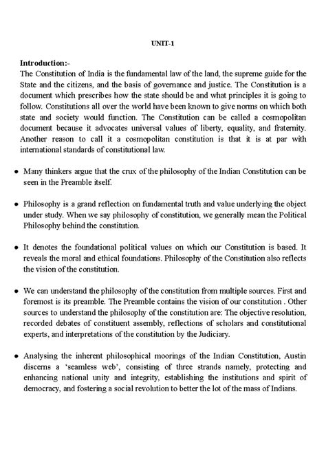 Philosophy , preamble and features - UNIT- Introduction:- The ...