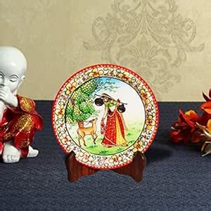 Buy Handicrafts Paradise Marble Plate (6 inch, Multicolour) Online at ...