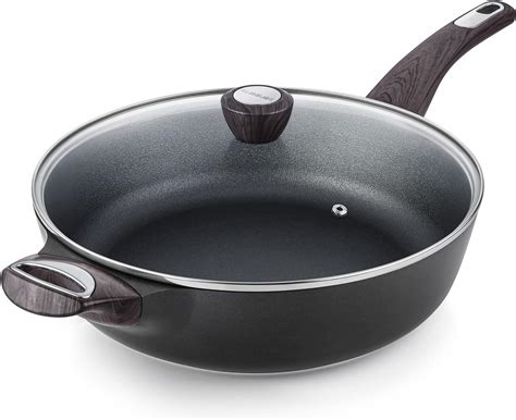 SENSARTE Nonstick Deep Frying Pan,9.5/12 Inch Non Stick Saute Pan with ...