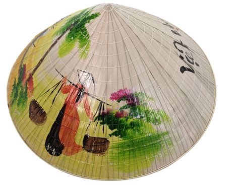 Genuine Painted Vietnamese Non La Conical Hat Vietnam Asia Viet Cong ...