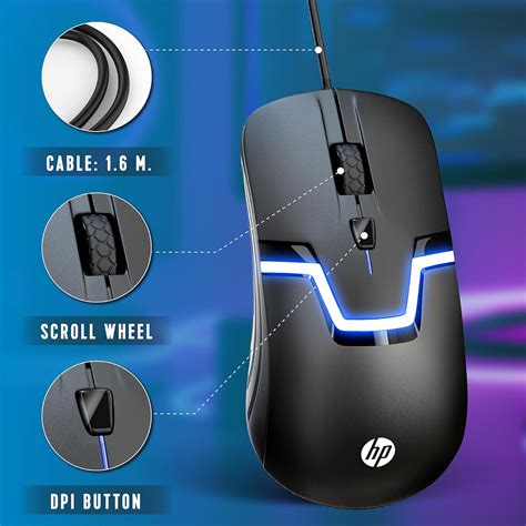 HP Wired RGB Gaming Mouse with Optical Sensor, 3 India | Ubuy