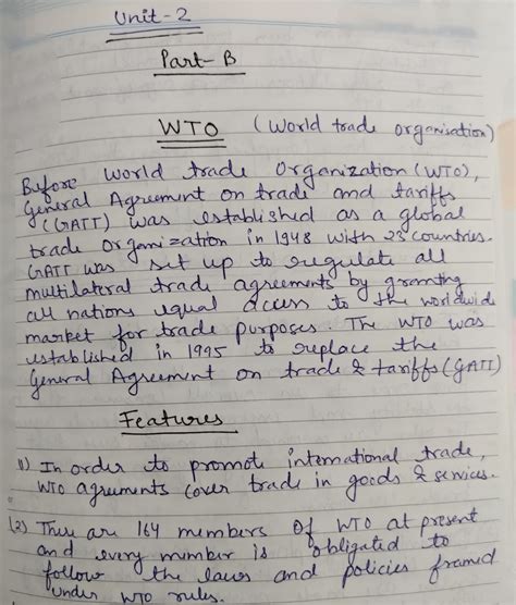 Unit -2 International business - O at mimbY the WTO was yumnt (our tad ...