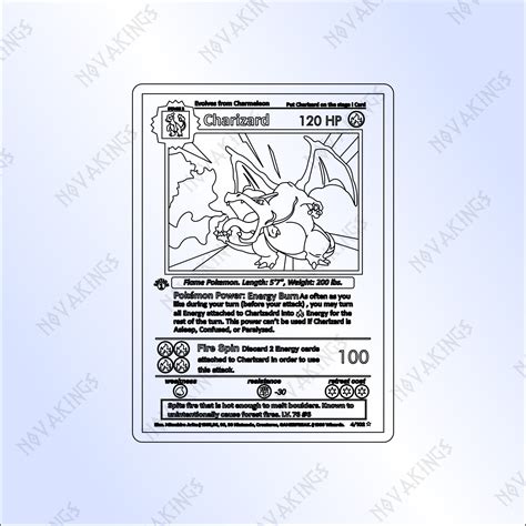 Charizard Pokemon Card Vector SVG PDF DXF Laser Cutter File - Etsy