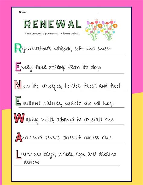 Spring Acrostic: A Poetic Journey-Free Downloadable Templates